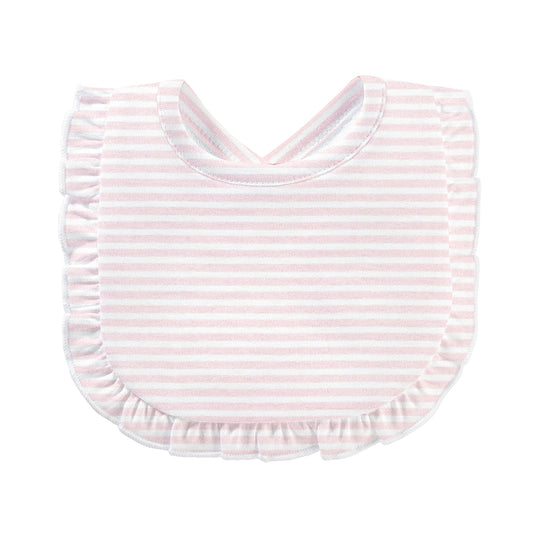 Baby Club Chic - Pink Stripes Ruffle Bib