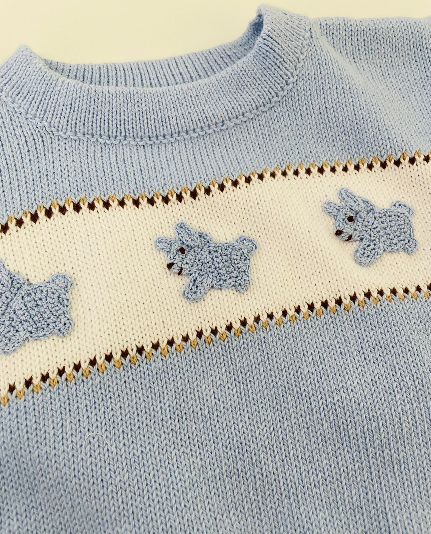 Claver - Blue Sweater Crochet Bunnies