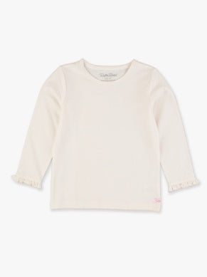 RuffleButts | Ivory LS Ruffle Top