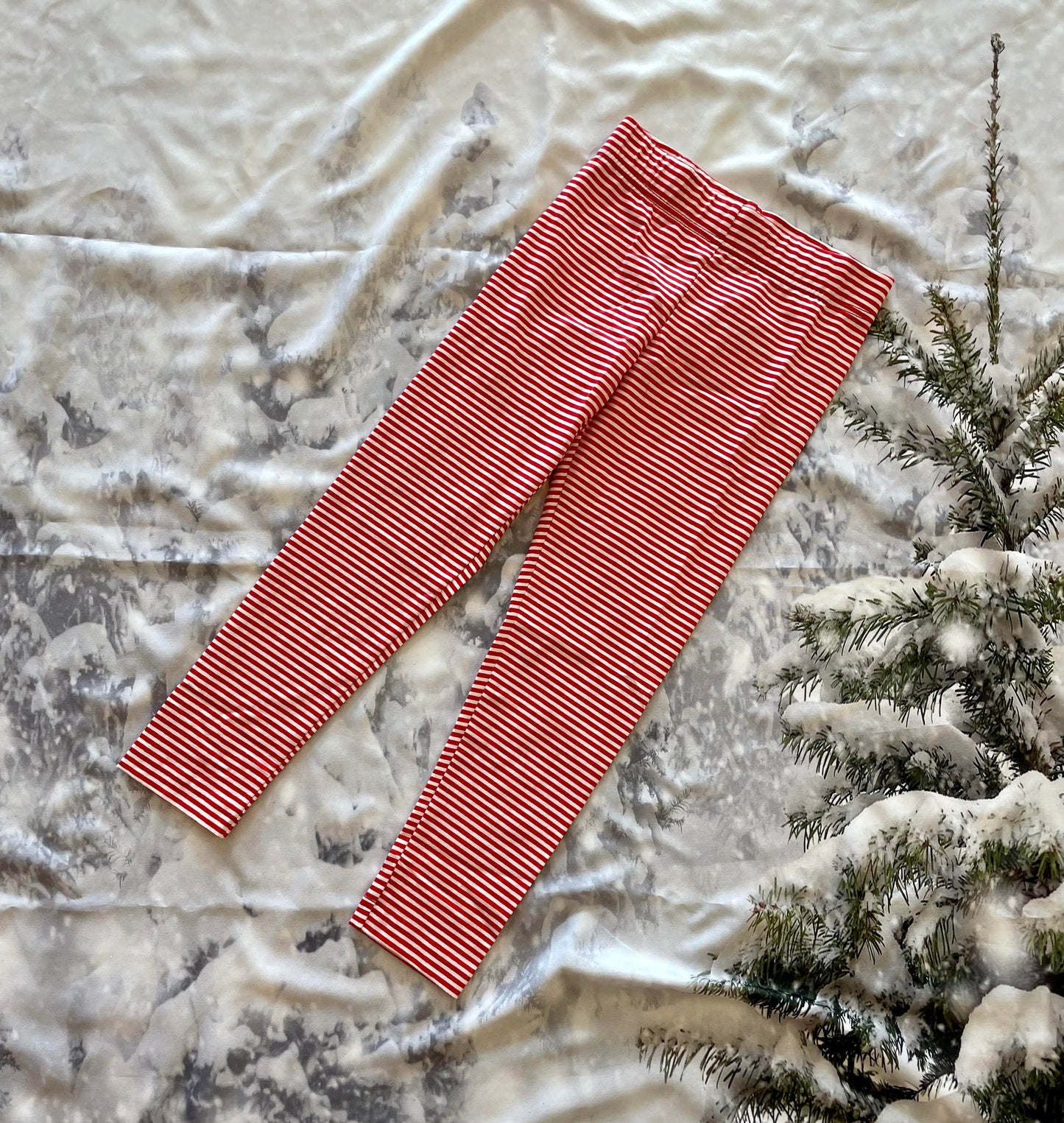 Haven Girl - Ankle Legging Red Baby Stripe