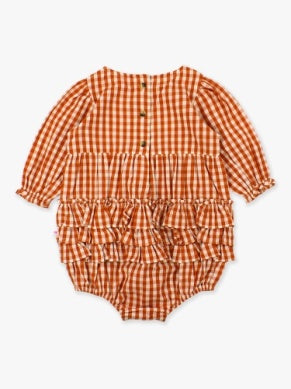 RuffleButts | Classic Rust Gingham Bubble