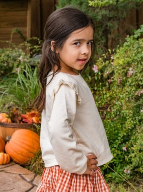 RuffleButts | Classic Rust Gingham Smocked Skirt