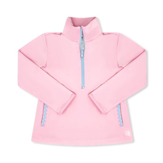 SET - Heather Half Zip Cotton Candy Pink & Blue