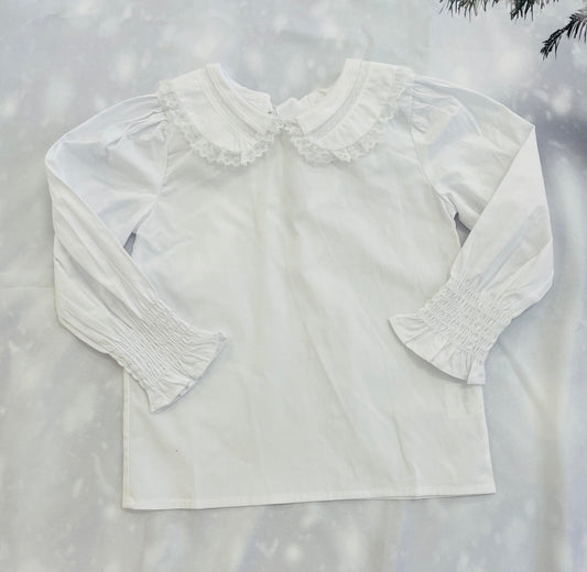 Lulu Bebe - Lace Peter Pan Collar Shirt White