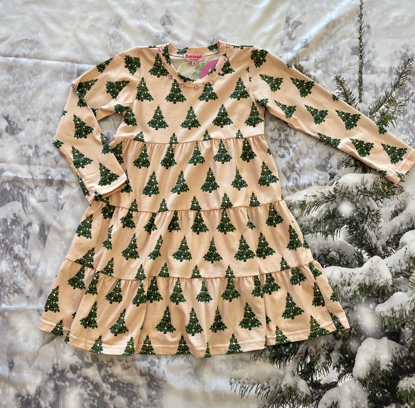 Haven Girl - Xmas Tree Tiered Dress