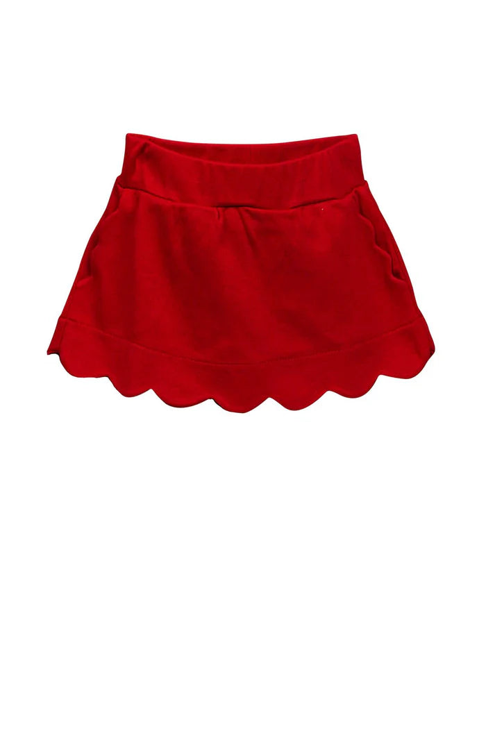 Proper Peony - Heart Applique Red Skort Set