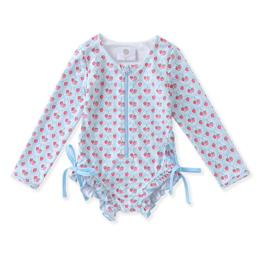 Swoon | Strawberry Rashguard One Piece Swimsuit