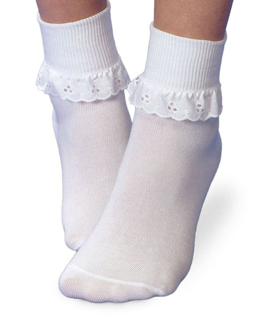 Jefferies Socks - Eyelet Lace Turn Cuff Socks