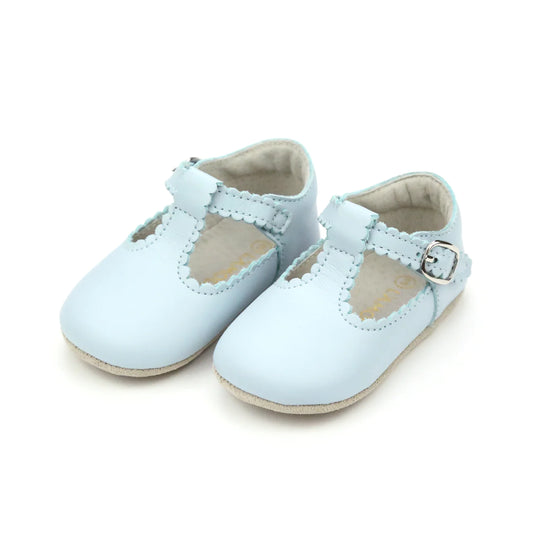 L'Amour - Elodie Scalloped Crib Mary Jane Light Blue