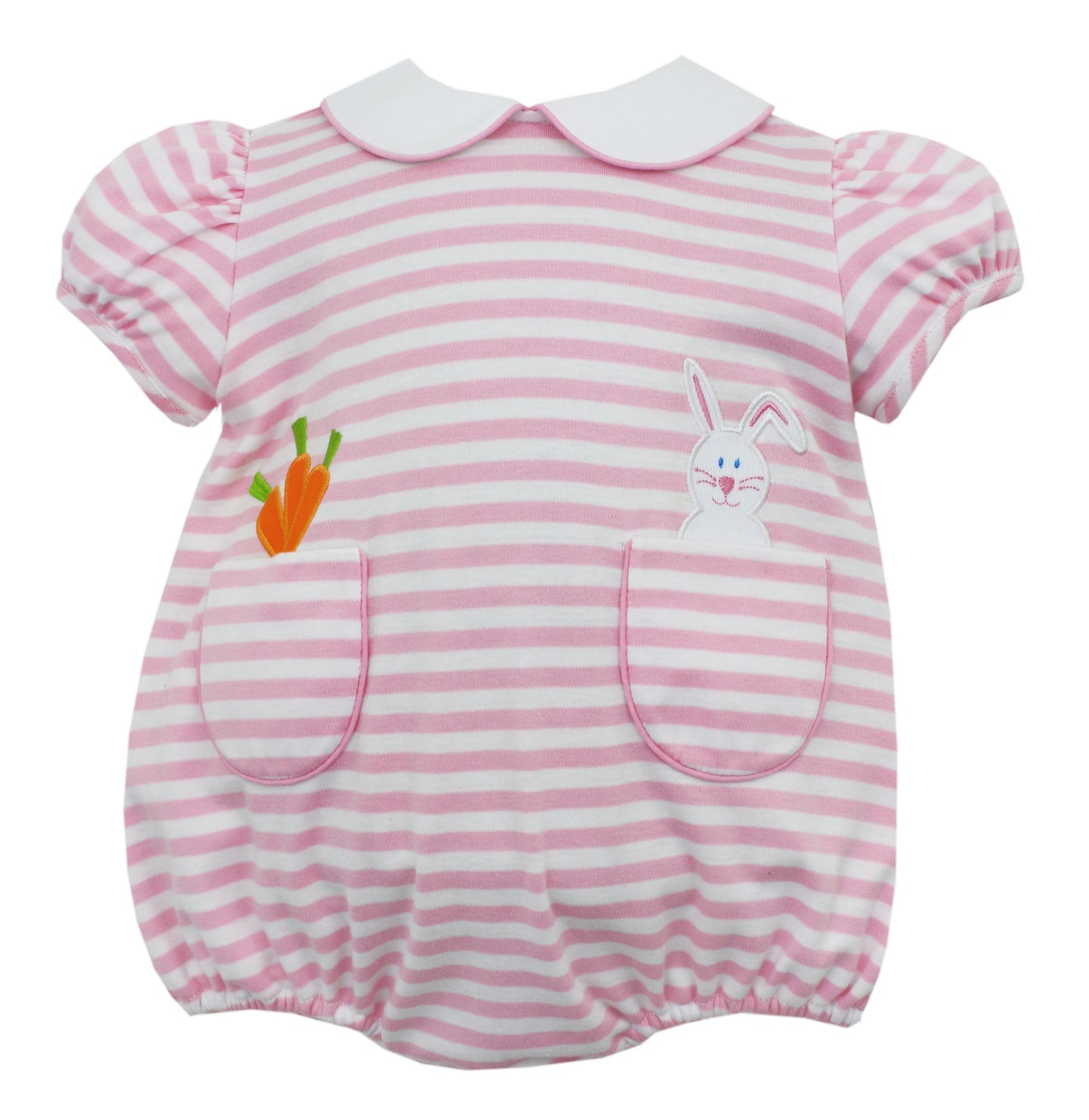 Claire & Charlie - Bunny Carrot Pink Stripe Bubble
