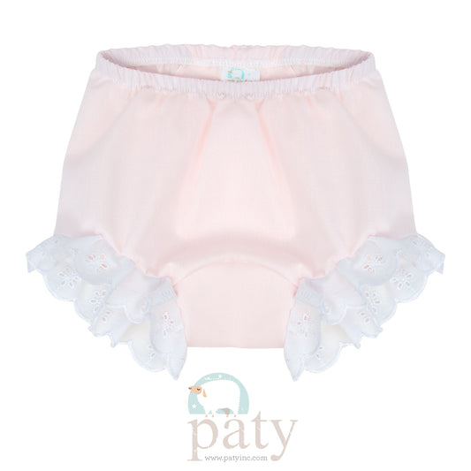 Paty - Diaper Cover Pink Imperial Batiste Eyelet