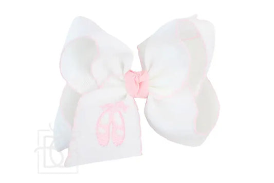 Beyond Creations - Pink Ballet Shoes Embroidered Bow
