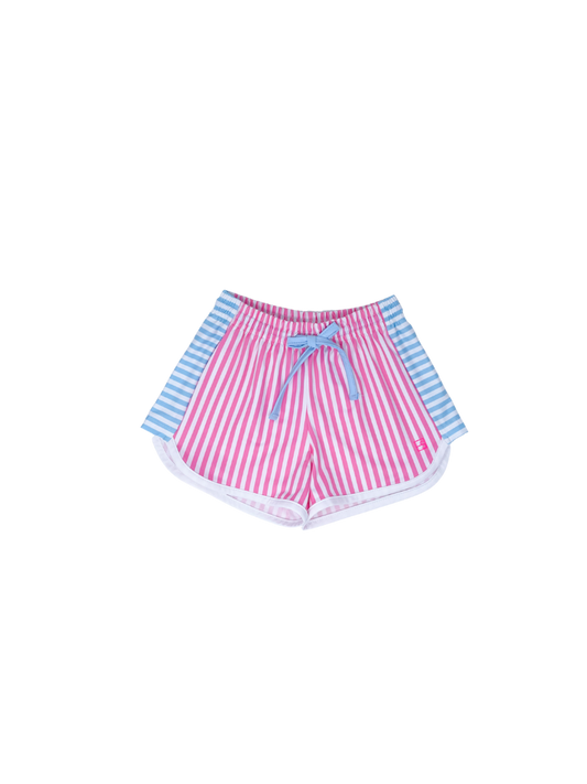Set Athleisure - Annie Short Pink Stripe/Blue Stripe