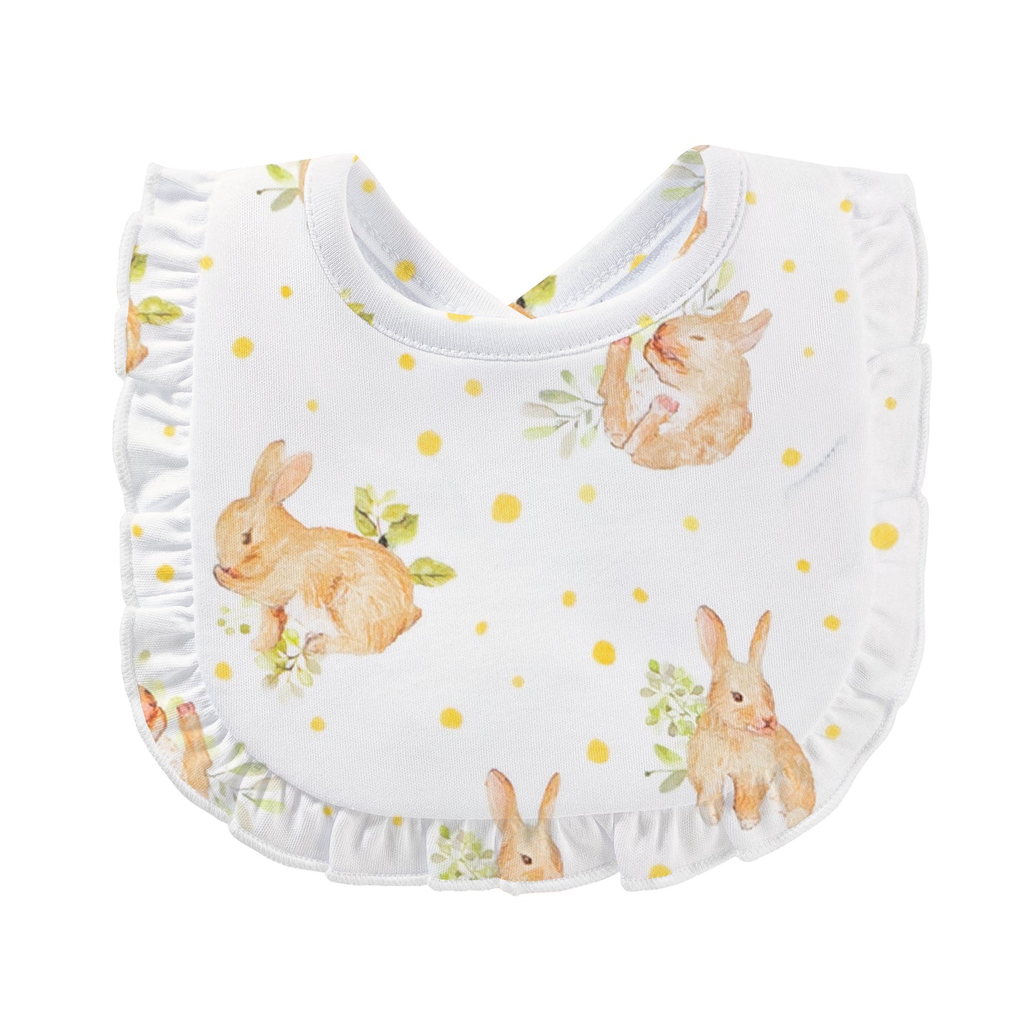 Baby Club Chic - Adorable Bunnies Bib with Ruffle