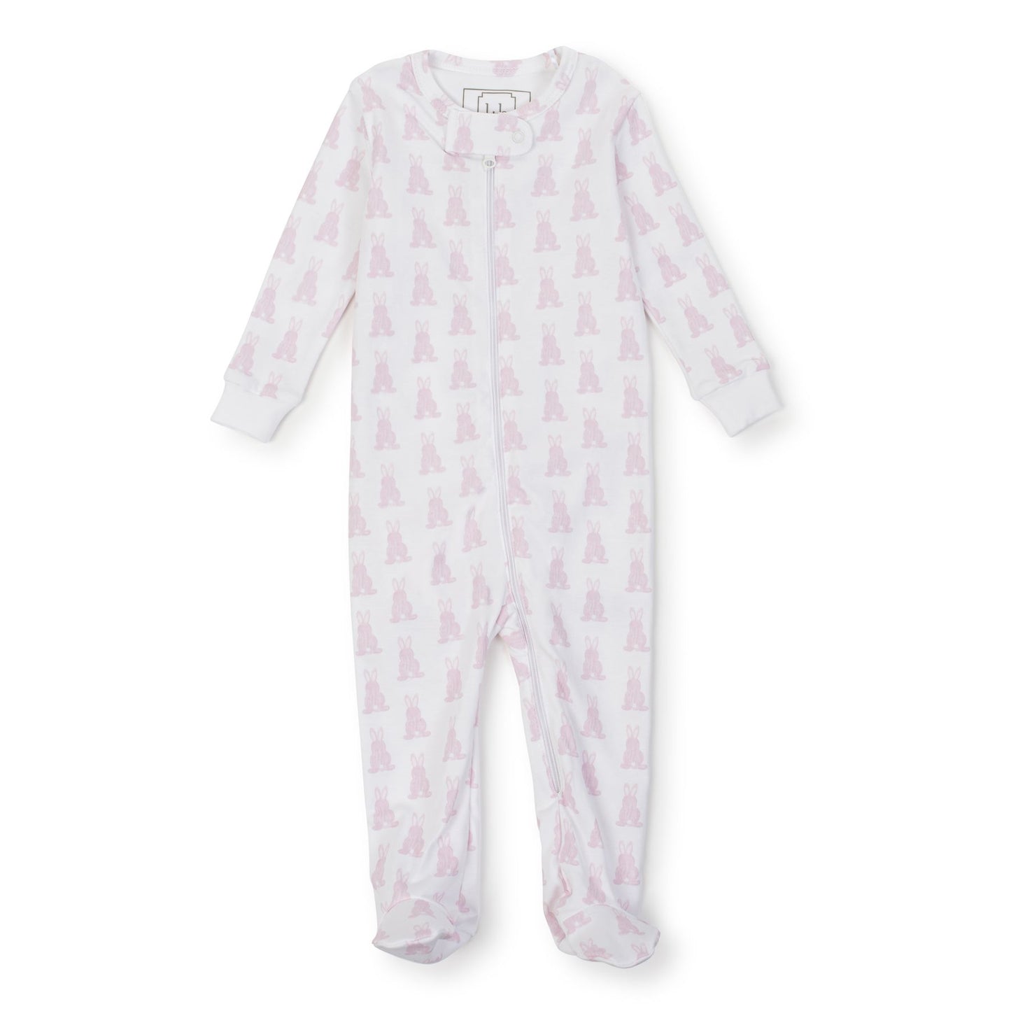 Lila + Hayes - Parker Zipper Pajama Bunny Tails Pink