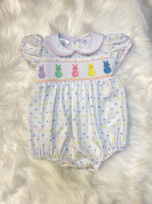 Lulu Bebe - Rosie Peep Smocked Bubble