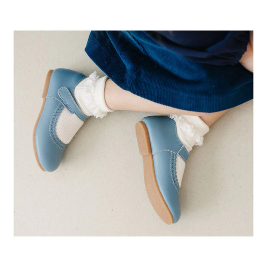 L'Amour - Lucille Scalloped Flat French Blue