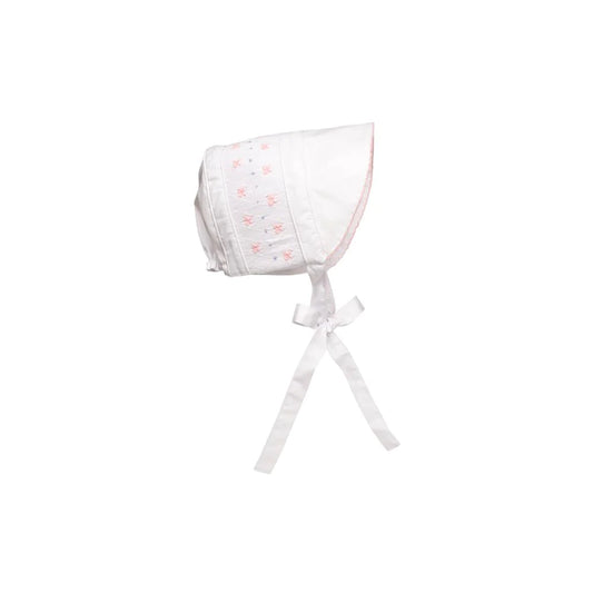 TBBC - Sweetly Smocked Bonnet Worth Avenue White/Palm Beach Pink