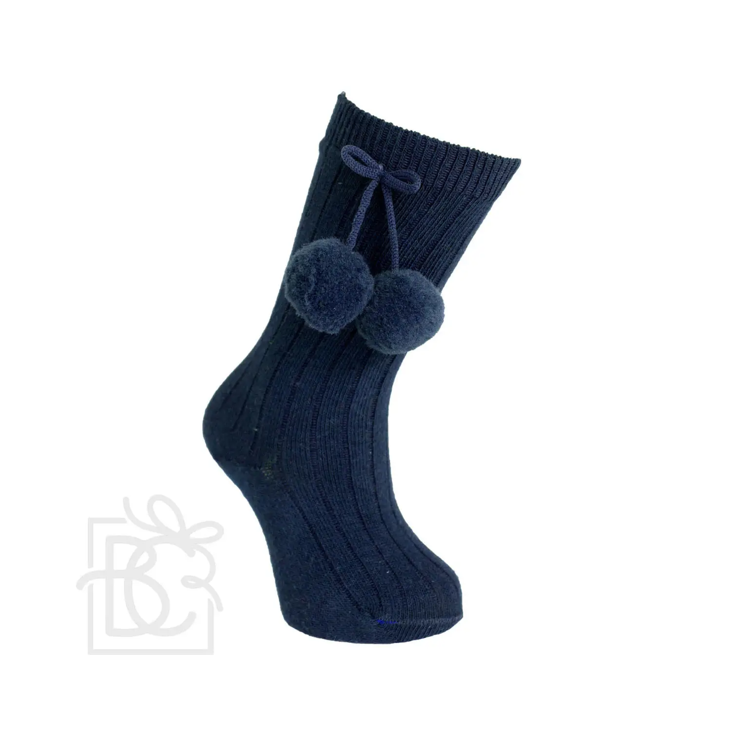Carlomagno - Pom-Pom Knee High Socks Navy