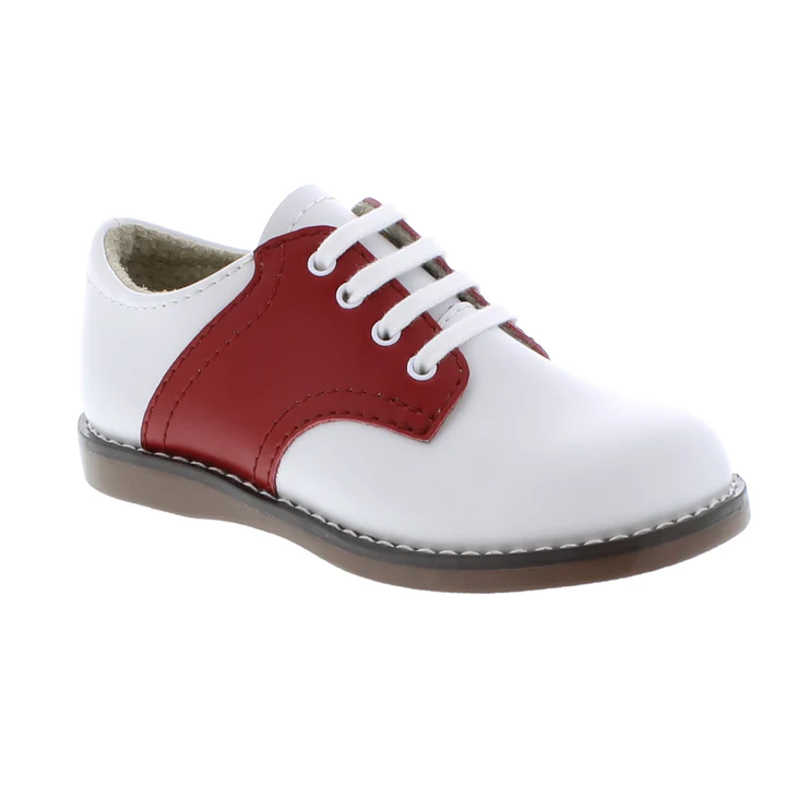 Footmates - Cheer Saddle Shoe White/Apple Red