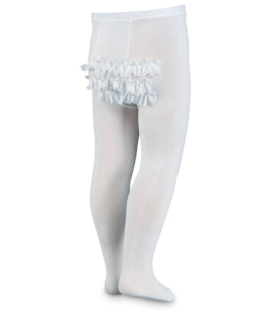 Jefferies Socks - Ruffle Butt Tights White