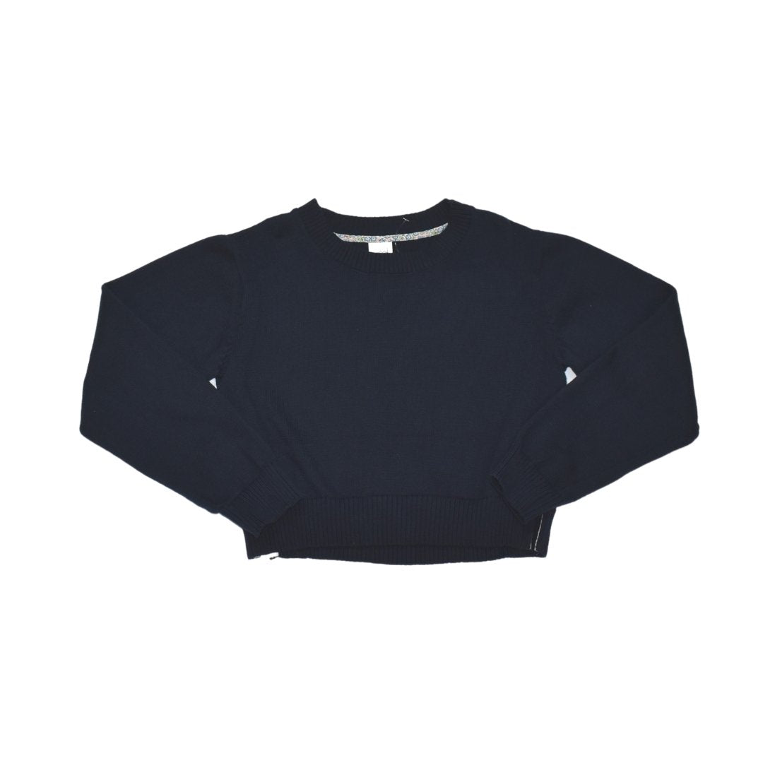 SET Athleisure - Stealla Sweater Navy Knit Floral Tape