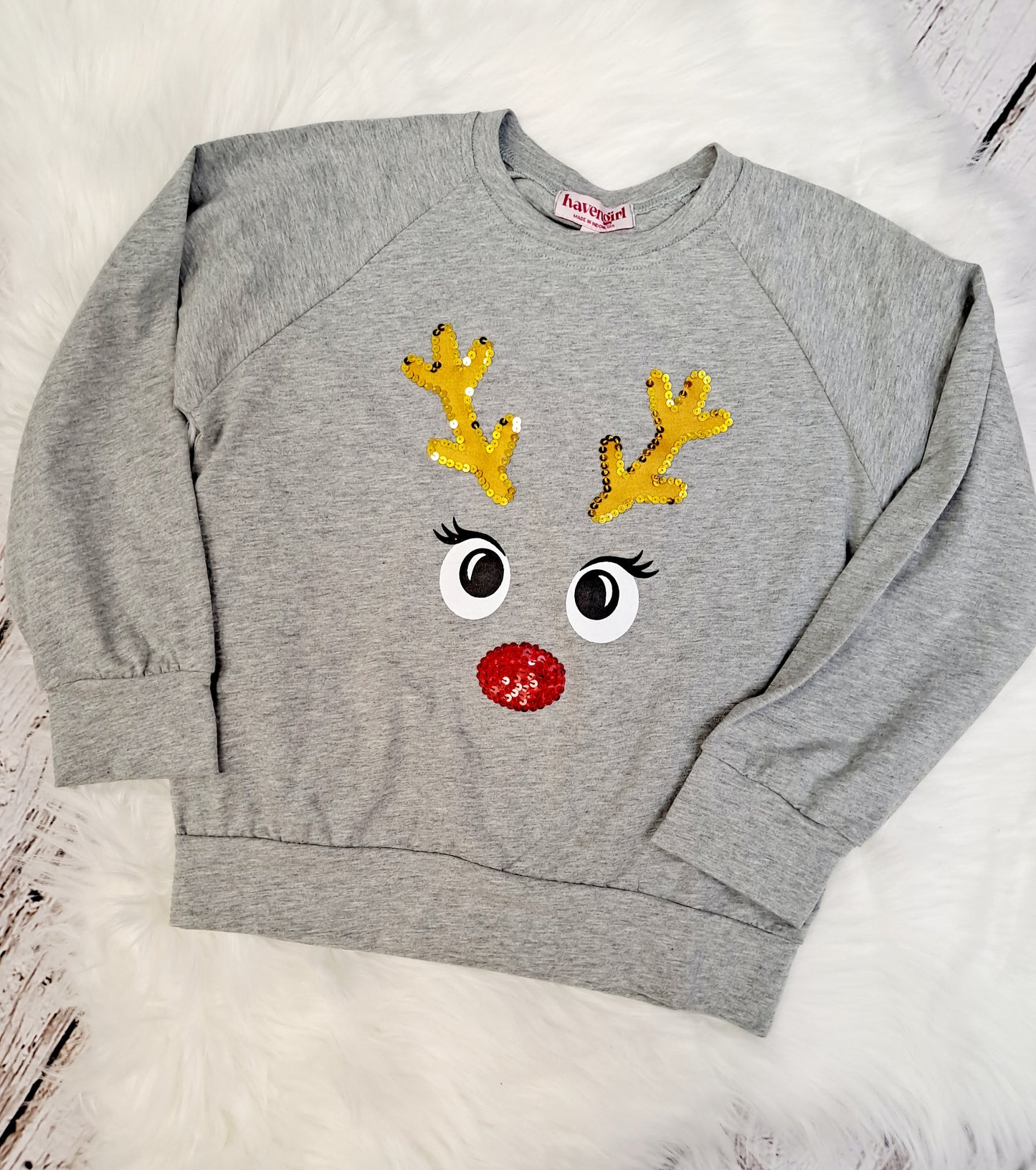 Haven Girl - Red Nose Sweater - Misty