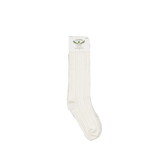The Oaks - White Braided Knee High Socks