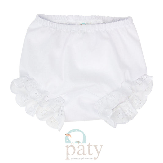 Paty - Diaper Cover Eyelet White
