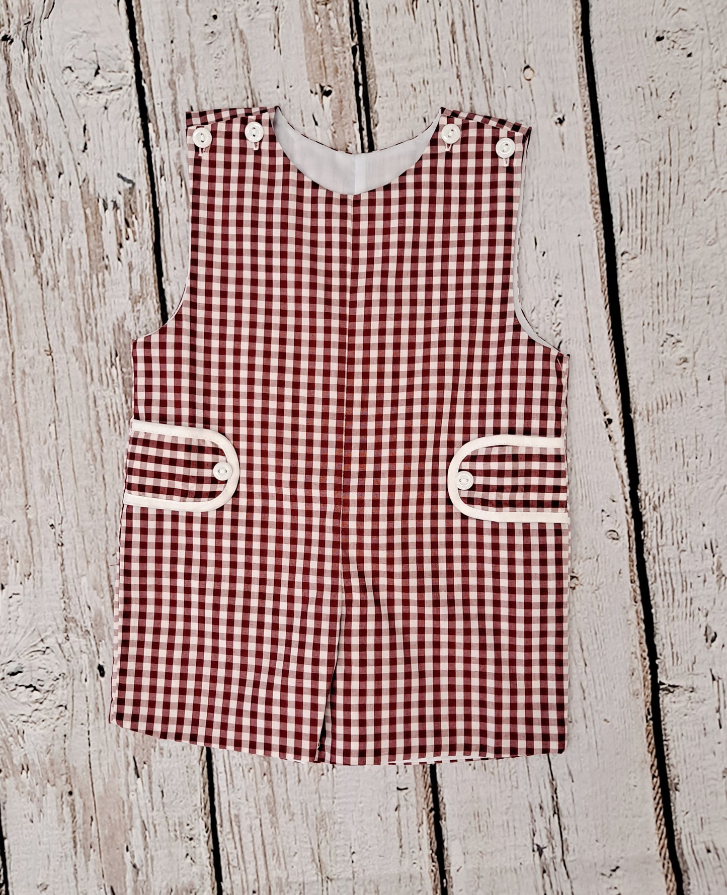 Lulu Bebe - Crimson White Check Shortall