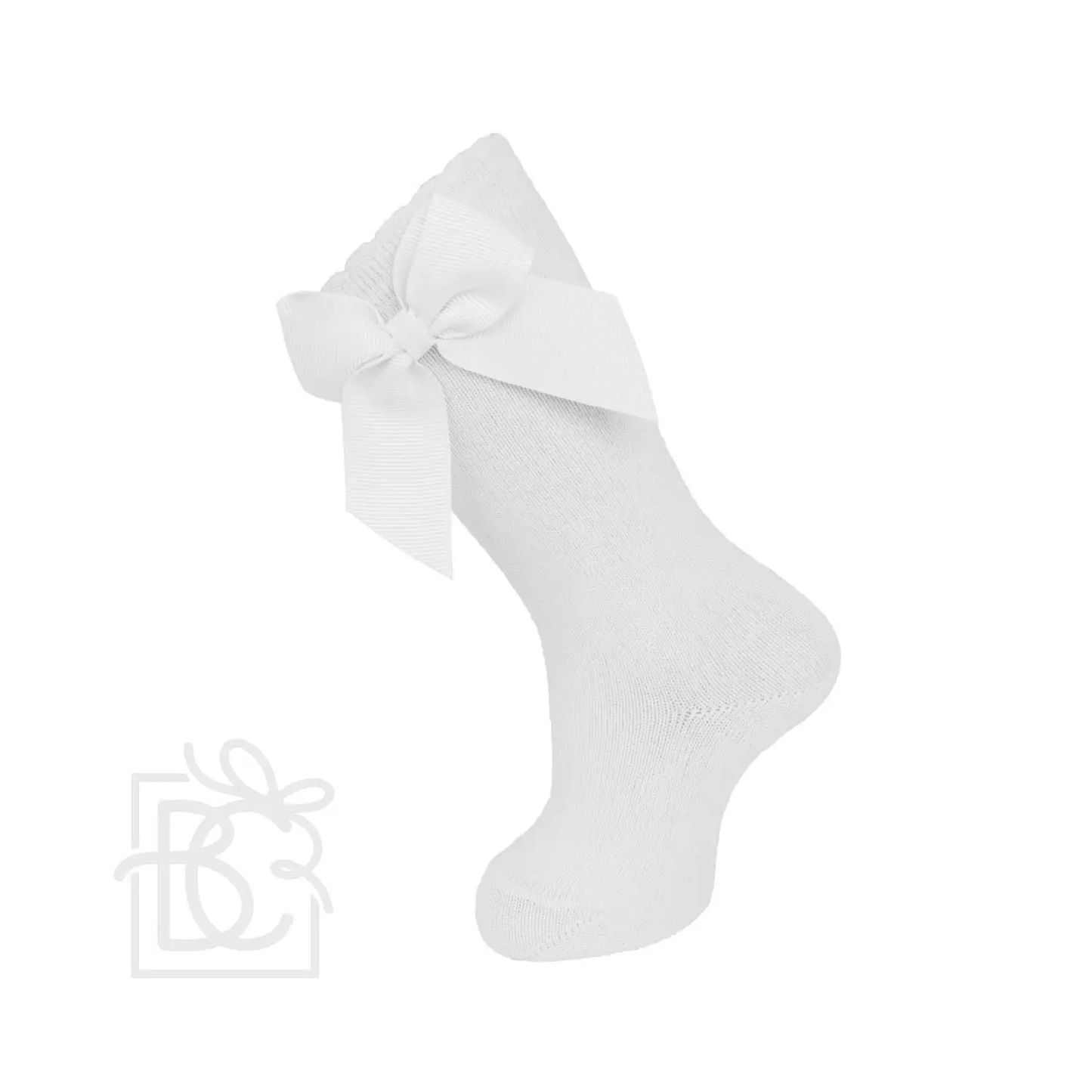 Carlomagno - Bow Knee High Socks White