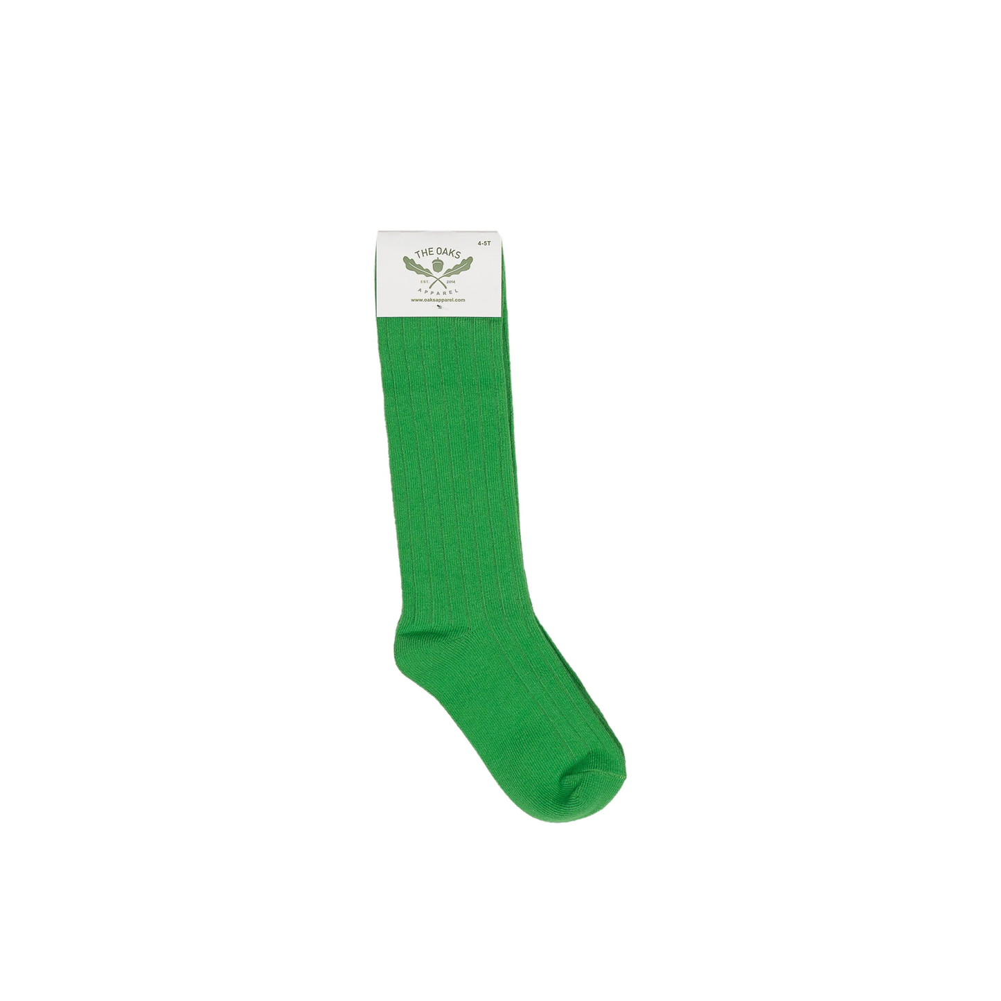 The Oaks - Green Ribbed Knee High Socks