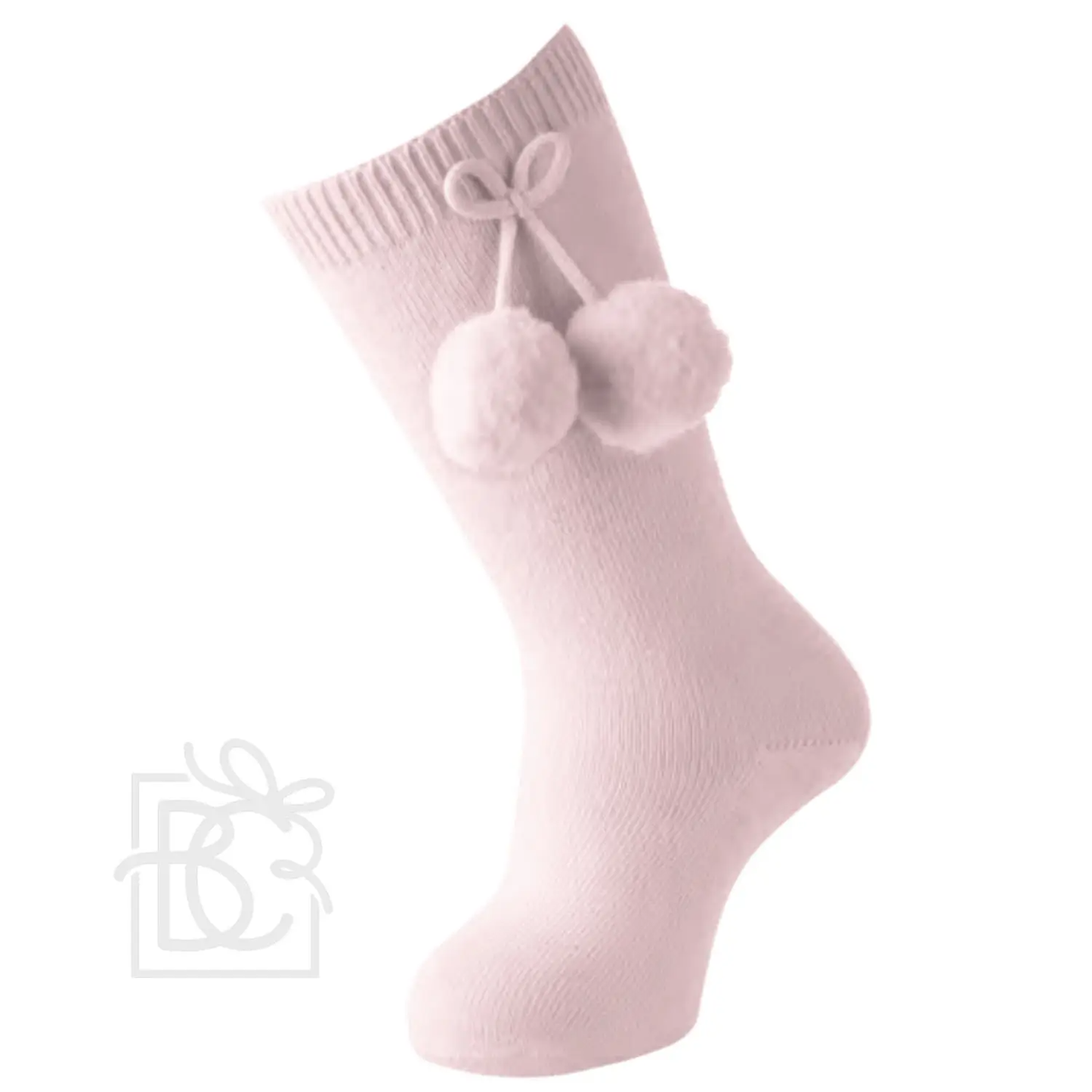 Carlomagno - Pom-Pom Knee High Socks Pink