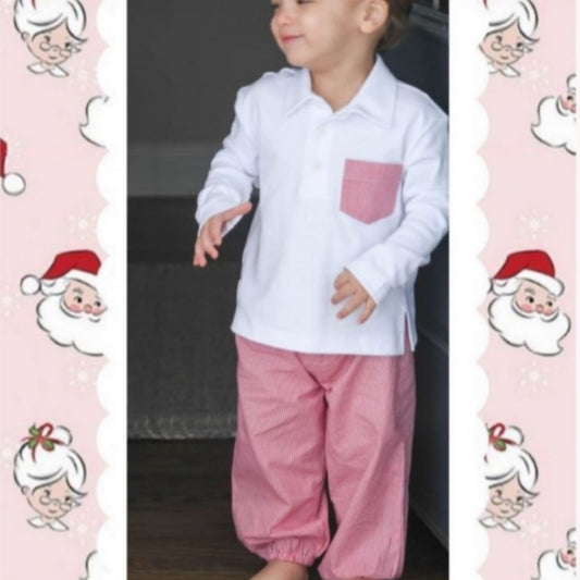 James & Lottie - Carter Pant Set Red Gingham