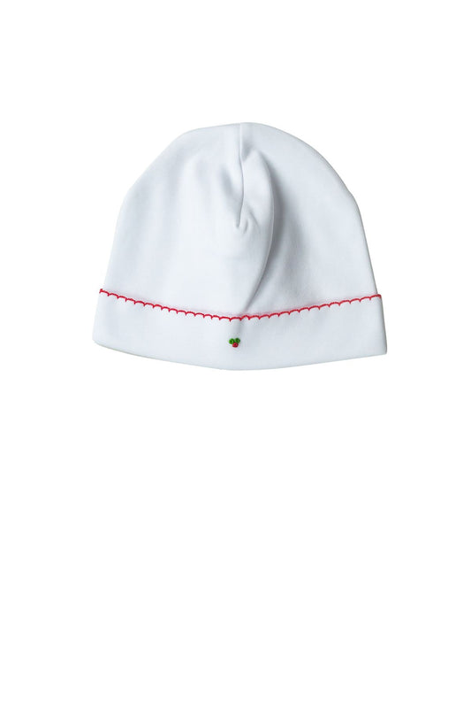 Proper Peony - White Christmas Newborn Cap