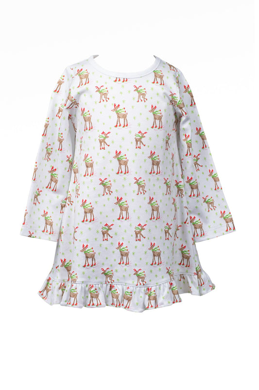 Proper Peony - Reindeer Girls Lounge Dress