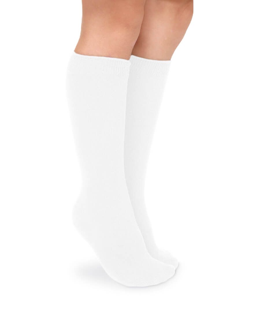 Jefferies Socks - White Cotton Knee High Socks 2 Pack