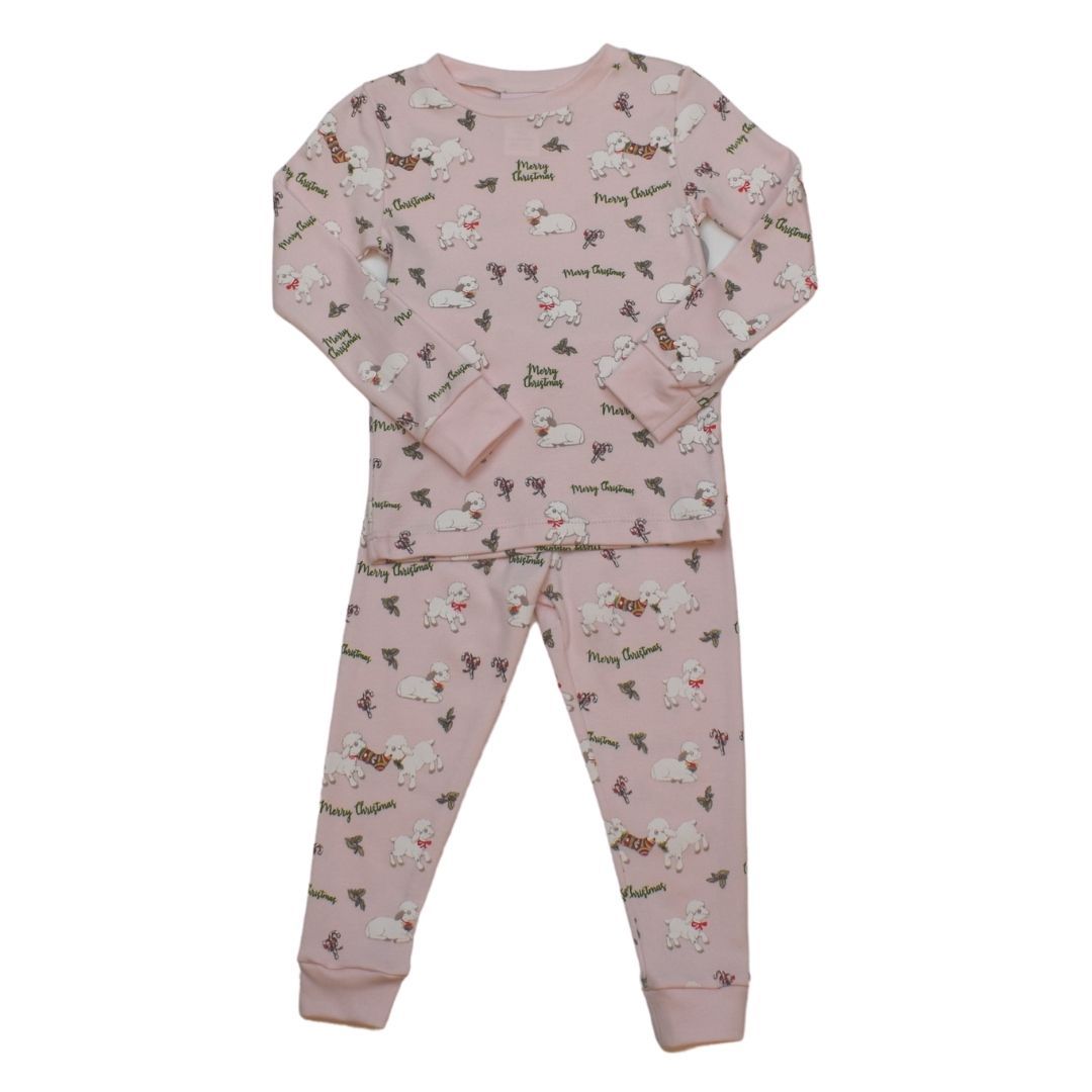 Lullaby Set - Sweet Dreams Pajamas Christmas Lambs Light Pink