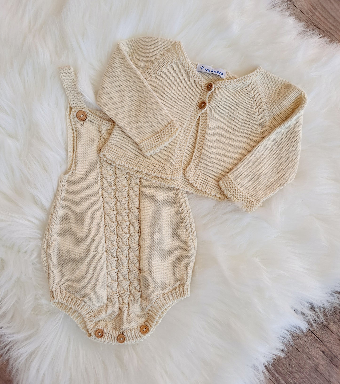 Mi Lucero - Cardigan/Romper Set Ecru