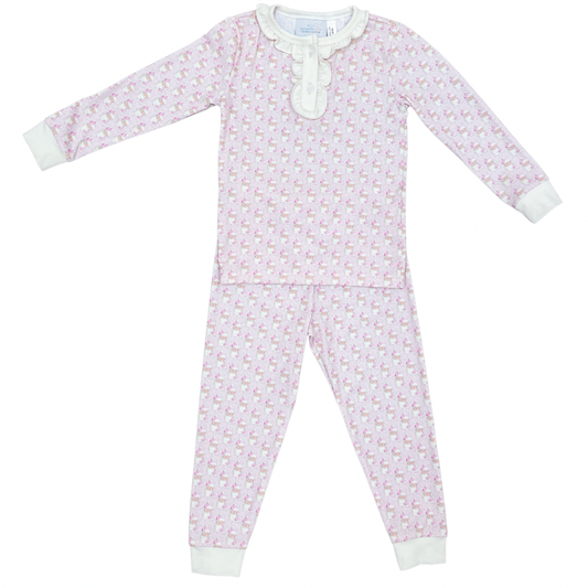 James & Lottie - Girl's Two Piece Santa Jammies