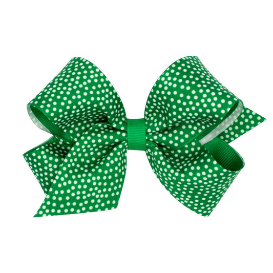 Wee Ones - Green Snow Dot Print Bow
