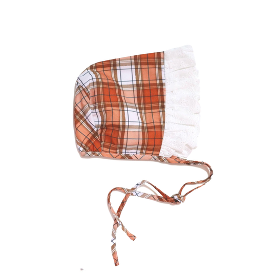 Be Girl - Rust Plaid Bonnet