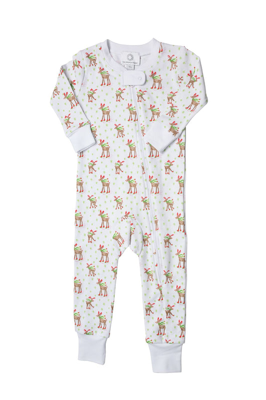 Proper Peony - Reindeer Zip Loungewear