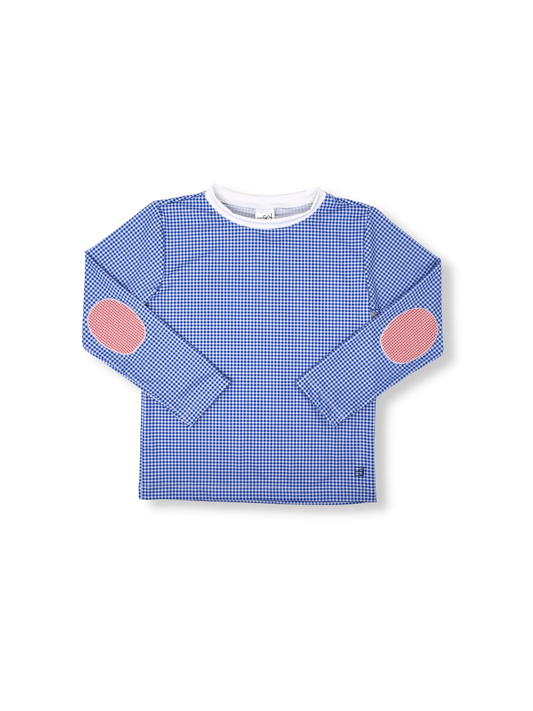 SET Athleisure - Bradley Basic T Long Sleeve Royal Mini Gingham