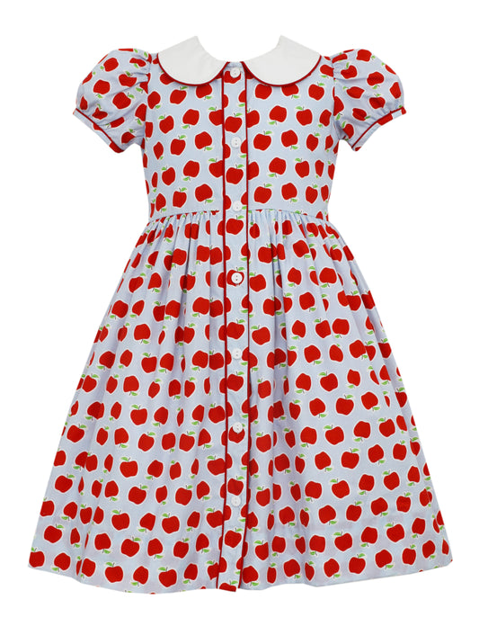 Claire & Charlie - Red Apple Print Button Front Dress