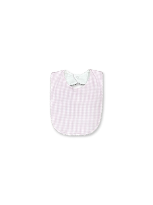 Lullaby Set - Heirloom Bib Pink Mini Gingham