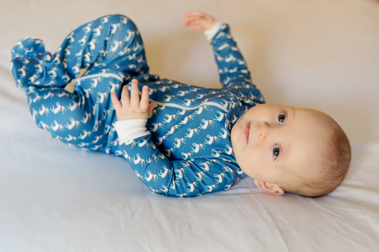 Lila & Hayes - Parker Zipper Pajama Royal Rudolph