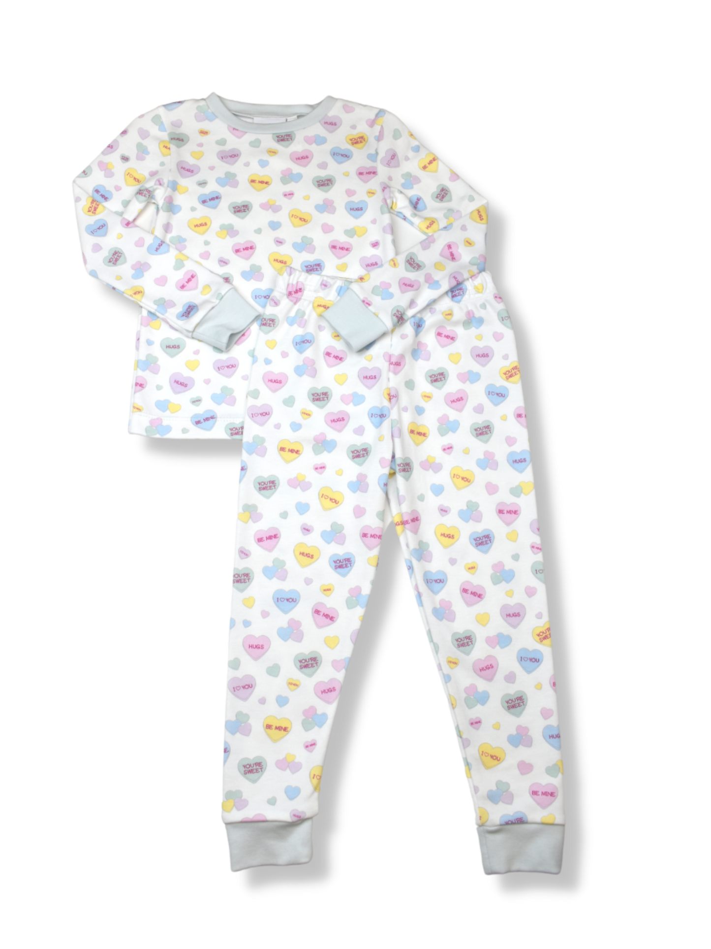 Lullaby Set - Sweet Pea PJ Set Blue Conversation Heart