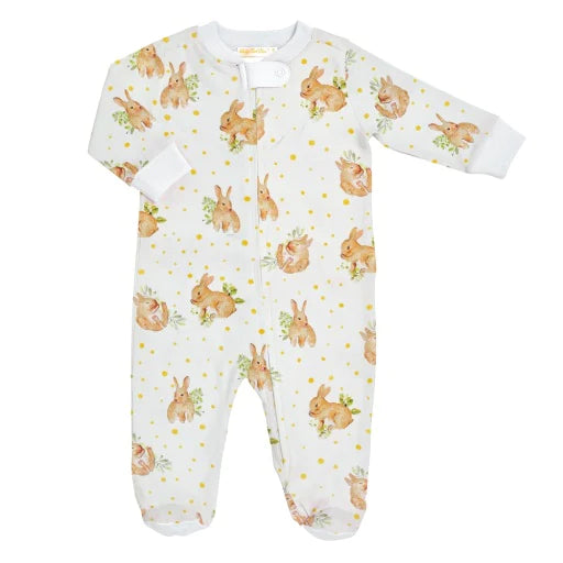 Baby Club Chic - Adorable Bunnies Zipped Footie